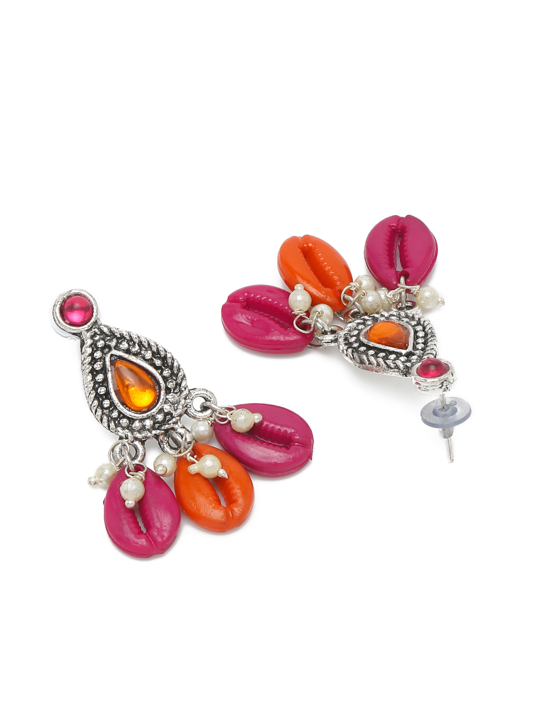 YouBella Jewellery Oxidised Silver Necklace Jewellery Set with Earrings for Girls and Women (Multi) (YBNK_50520)
